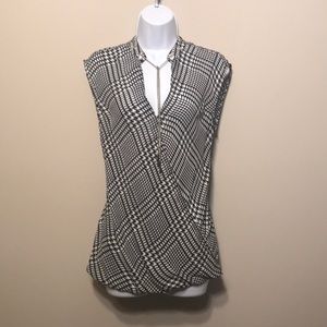 Michael Kors-Sleeveless Black & White Houndstooth